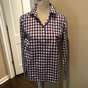 J. CREW purple/white gingham shirt - Size 2